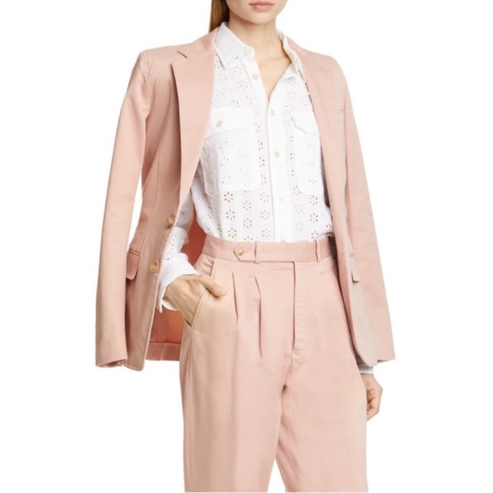 Polo by Ralph Lauren Schoolboy Pale Rose Pink Cotton Blazer Jacket Size 4 NWT - Picture 3 of 11